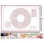 多機能シリコン製菓マット 60cm×40cm 目盛り付き 食品級 滑り止め 理台保護 耐熱耐冷