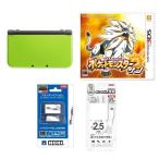 New3DSLL корпус lime × черный +3DS Pokemon солнечный + экран защитная плёнка + длинный AC зарядное устройство ( кошка pohs рейс * почтовая доставка рассылка не возможно )[ новый товар ]