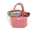 X★ ロンハーマン/RonHerman 飾り付き キャンバストートバッグ ハンドバッグ BAG ピンク LADIES/157【中古】■