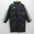 y# Adidas /ADIDAS bench пальто / разогрев одежда # чёрный [160] Junior /155[ б/у ]
