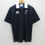 y# canterbury /CANTERBURY RUGBY World Cup 2019 короткий рукав Rugger рубашка # темно-синий [ мужской M]MENS/70[ б/у ]