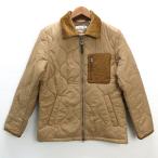 a# Uniqlo /UNIQLO 422093 стеганое полотно блузон с хлопком длинный рукав джемпер [S] бежевый /MENS/186[ б/у ]