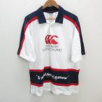 k# canterbury /CANTERBURY Logo принт короткий рукав Rugger рубашка [S( довольно большой )]MENS#2[ б/у ]