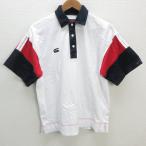 z# canterbury /CANTERBURY короткий рукав Rugger рубашка / регби Polo #[ мужской S ] белый /MENS довольно большой /52[ б/у ]