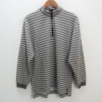 z# Paradiso /Paradiso окантовка рисунок mok шея половина Zip футболка с длинным рукавом / Golf одежда [L] пепел /MENS/149[ б/у ]