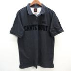 k# canterbury /CANTERBURY Logo вышивка рубашка-поло с коротким рукавом / Rugger рубашка [XL] серый /MENS#21[ б/у ]
