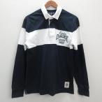s# Eddie * Bauer /Eddie Bauer Logo вышивка длинный рукав Rugger рубашка [S] белый темно-синий /MENS/101[ б/у ]