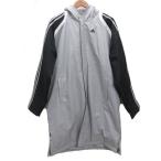 y# Adidas /ADIDAS обратная сторона боа f-ti- bench пальто / длинный жакет # пепел [ мужской M]MENS/92[ б/у ]