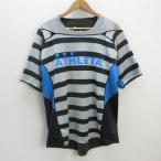 k#a потертость ta/ATHLETA двусторонний окантовка рисунок короткий рукав pi стерео рубашка / игра рубашка /MENS#75[ б/у ]