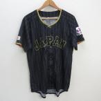 z# Mizuno /MIZUNO бейсбол Япония представитель форма для болельщиков JAPAN[L] чёрный серия /men's/70[ б/у ]#