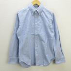 ショッピングINDIVIDUALIZED s■USA製■インディビジュアライズドシャツ/INDIVIDUALIZED SHIRTS SLIM FIT 長袖オックスフォードシャツ/ボタンダウン【15 1/2-33】水色系/MENS/171【中古】