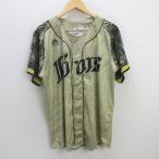 k#Majestic производства / Saitama Seibu Lions форма для болельщиков [L] хаки серия /MENS#1[ б/у ]
