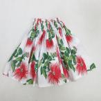 s# хула для # цветочный принт ручная работа юбка пау свободный размер Hawaiian #KIDS* детский / белый /97[ б/у ]