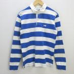 G# Helly Hansen /HELLY HANSEN Rugger рубашка [L] синий белой серии /men's/59[ б/у ]#