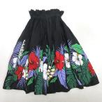 D# хула для # гибискус рисунок ручная работа юбка пау свободный размер Hawaiian # чёрный /102[ б/у ]