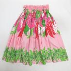 D# хула для # ручная работа юбка пау свободный размер Hawaiian / общий рисунок # розовый /117[ б/у ]