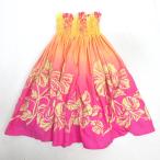 D# хула для # ручная работа юбка пау свободный размер Hawaiian / градация # оранжевый розовый /LADIES//115[ б/у ]