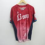 Q#Majestic производства # Saitama Seibu Lions копия Uni Home / сопутствующие товары # красный [ мужской L]MENS/ бейсбол /39[ б/у ]