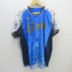 Q#Majestic производства # Saitama Seibu Lions копия Uni Home / сопутствующие товары # синий [ мужской L]MENS/ бейсбол /40[ б/у ]