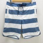 C#roiaru/ROIAL окантовка рисунок спортивные шорты / шорты / шорты для серфинга [28] синий белый /MENS#128[ б/у ]#