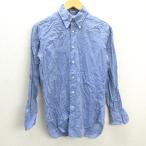 ショッピングINDIVIDUALIZED G■インディビジュアライズドシャツ/INDIVIDUALIZED SHIRTS SLINFIT 長袖シャツ/ボタンダウン【15/32】青/men's/127【中古】■