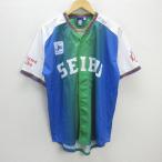 G# Seibu лев z/LIONS форма для болельщиков / бейсбол [L] синий зеленый /men's/91[ б/у ]#