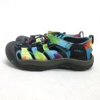 Q#[22cm]KEEN/ ключ n новый порт H2 Kids сандалии # Rainbow KIDS для /24[ б/у ]