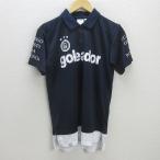 H■ゴレアドール/goleador 半袖ドライポロシャツ サッカー・フットサル【M】紺/MENS■85 【中古】