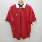 D# сделано в Японии # canterbury /CANTERBURY короткий рукав Rugger рубашка / регби Polo [ 4L ] красный /MENS/ довольно большой /30[ б/у ]#