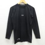 G# Under Armor /UNDER ARMOUR бейсбол длинный рукав нижняя рубашка /1305613[XL] чёрный /men's/85[ б/у ]#