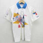 G#nitak/NITTAKU рубашка-поло с коротким рукавом / настольный теннис одежда [L] белый синий /men's/46[ б/у ]#