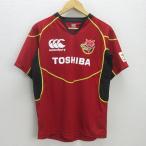 H# canterbury /CANTERBURY Toshiba Brave Roo Pas Tokyo короткий рукав форма игра рубашка [M] красный /MENS#19[ б/у ]