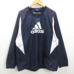 G# Adidas /adidaspi стерео жакет /to зеркальный . il Logo [O] темно-синий /men's/17[ б/у ]#