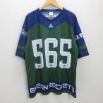 C#NEC зеленый roketsu восток .565 GO ROCKETS GO хоккей рубашка регби [XXL степень ] синий зеленый /MENS/51[ б/у ]