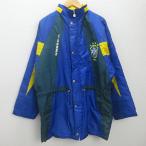 Q# retro # Umbro /UMBRO BRASIL разогрев пальто / bench пальто # синий [L]MENS/63[ б/у ]