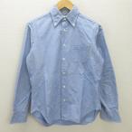 ショッピングINDIVIDUALIZED H■インディビジュアライズドシャツ/INDIVIDUALIZED SHIRTS 長袖BDオックスフォードシャツ【14 1/2-32】水色/MENS■80【中古】