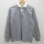 g# балка ba Lien /barbarian длинный рукав Rugger рубашка / хлопок [S] пепел /men's/5[ б/у ]#