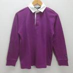 g# Aigle /AIGLE рубашка-поло с длинным рукавом / Rugger рубашка [S] фиолетовый /men's/89[ б/у ]#