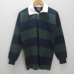 g# canterbury /canterbury Rugger рубашка / окантовка [M] зеленый темно-синий /men's/48[ б/у ]#