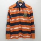 g# Brooks Brothers /BROOKS BROTHERS длинный рукав Rugger рубашка / хлопок [M] orange /men's/18[ б/у ]#