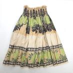 d# сделано в Японии * хула для # общий рисунок юбка пау свободный размер / Hawaiian # бежевый /151U[ б/у ]
