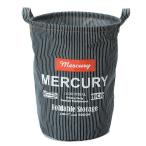 アメリカン雑貨★MERCURY キャンバスバケツ M ヒッコリー DUST BOX ダストボックス ゴミ箱 ランドリー 収納-OK0050