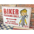 アメリカン雑貨 Betty Boop ベティちゃんグッズ プラスチックサインボード ポスター BIKER