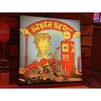 ベティちゃん グッズ アメリカン雑貨 LED Canvas Light BOX BIKE 照明 ライト 間接照明 看板 店舗 ガレージ ディスプレイ ベティ・ブープ Betty Boop