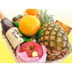 ストレートりんごジュースとフルーツ盛り合わせセット アルプスストレート ジュース 果物 バスケット お礼 お祝 内祝 コンポート