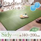 ラグマット 140×200cm〔Sidy〕グリーン 30タイプから選べる国産ふっくらい草ラグ〔Sidy〕シディ〔代引不可〕