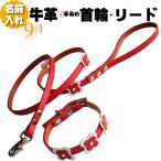 犬革首輪リードセット名前入り本革コ...