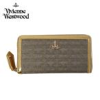 ヴィヴィアン・ウエストウッド RE-JACQUARD ORBORAMA CLASSIC 財布 長財布 ラウンドファスナー オーブ ゴールド グレー 51050023-W00I2-GDGR