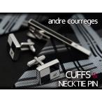 andre courreges Andre * Courreges галстук булавка & запонки комплект черный × белый CT4004B-CC6004B