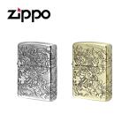 ジッポー 風神雷神 ライター メンズ シルバー/ゴールド 4面加工 ZIP-FJRJ